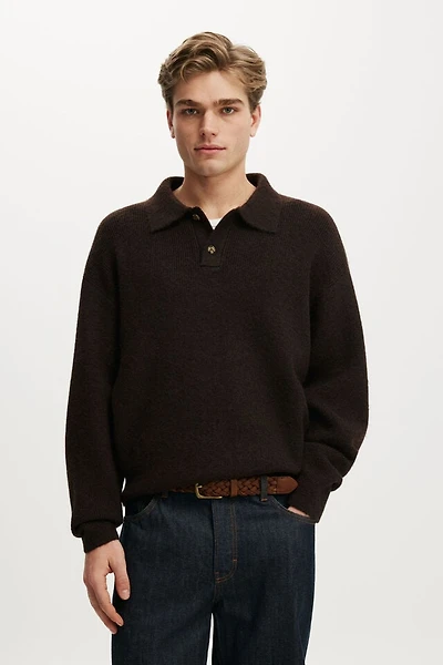 Box Fit Rugby Polo Knit