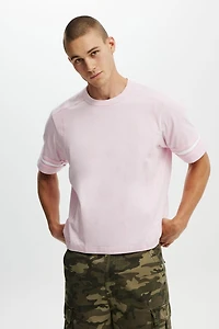 Cropped Fit Panel T-Shirt