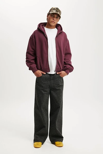 Cropped Zip Up Hoodie