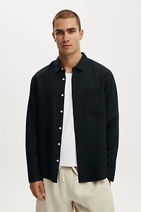 Relaxed Linen Long Sleeve Shirt