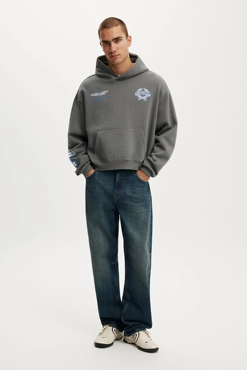 Cropped Fit Graphic Hoodie