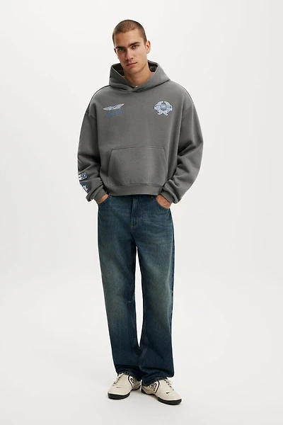 Cropped Fit Graphic Hoodie