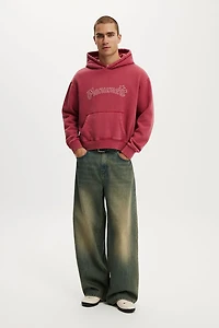 Cropped Fit Graphic Hoodie