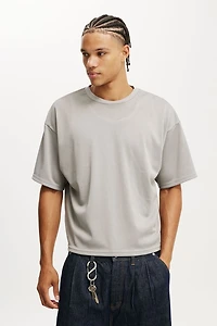 Cropped Fit Mesh T-Shirt