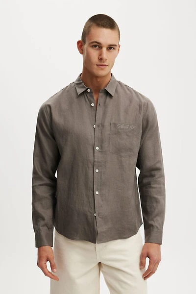 Relaxed Linen Long Sleeve Shirt