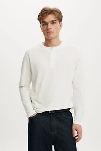 Fitted Henley Long Sleeve T-Shirt