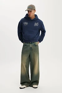 Cropped Fit Graphic Hoodie