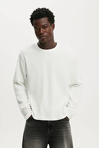 Cropped Fit Textured Long Sleeve