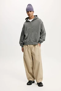 Cropped Zip Up Hoodie