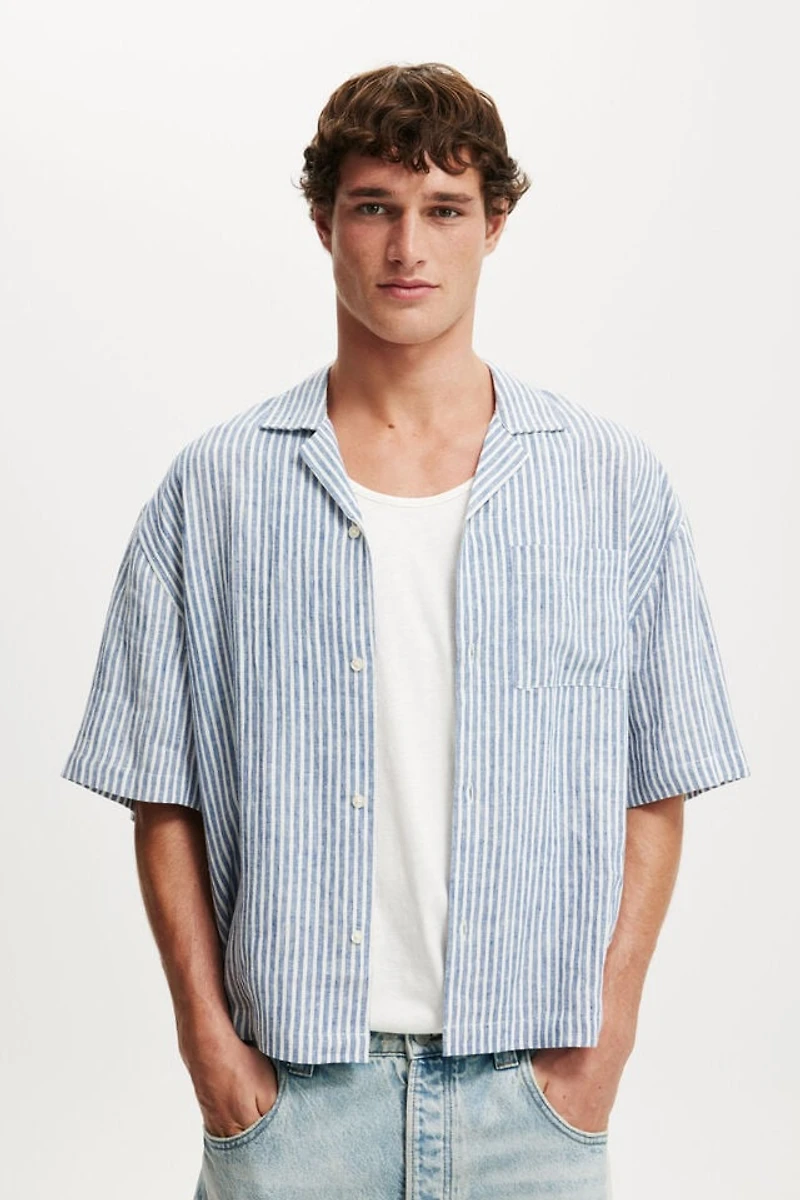 Linen Box Fit Short Sleeve Shirt