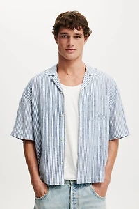 Linen Box Fit Short Sleeve Shirt