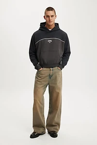 Cropped Fit Graphic Hoodie