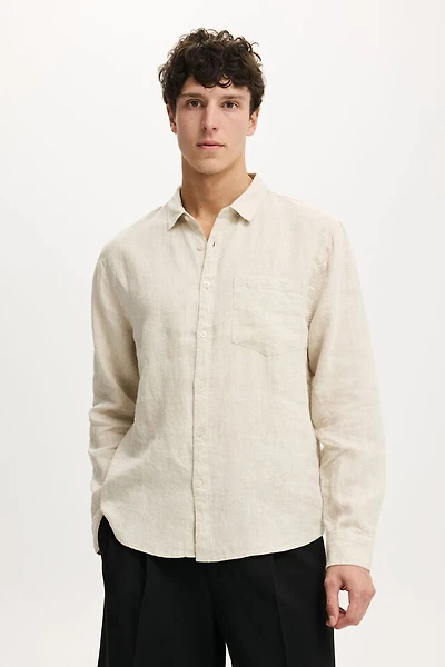 Relaxed Linen Long Sleeve Shirt