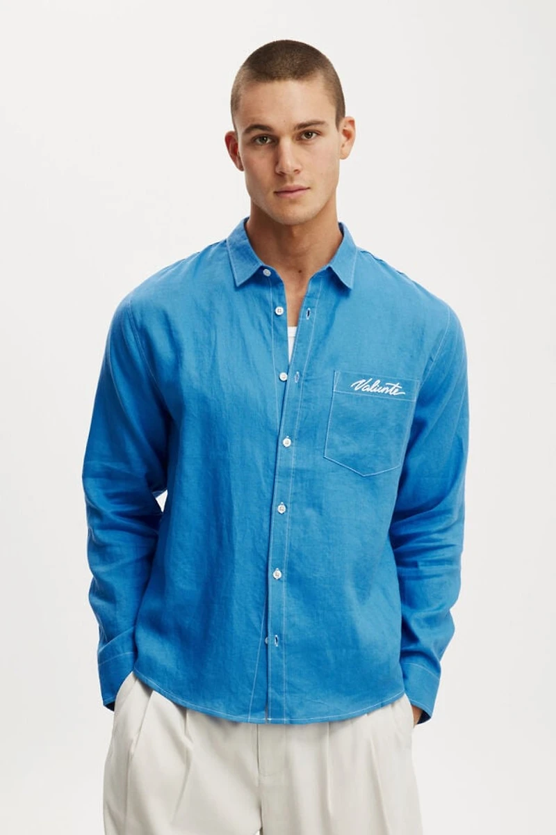 Relaxed Linen Long Sleeve Shirt