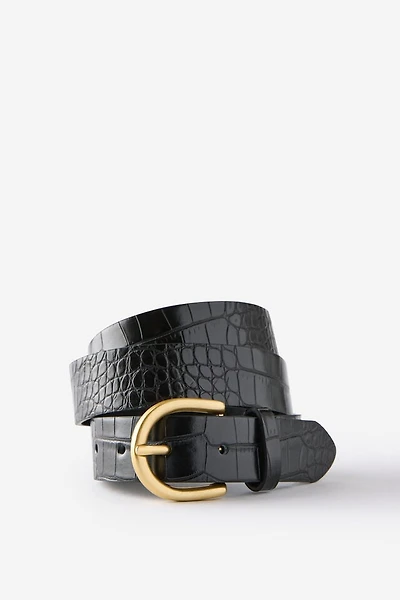 Croc Embossed Belt