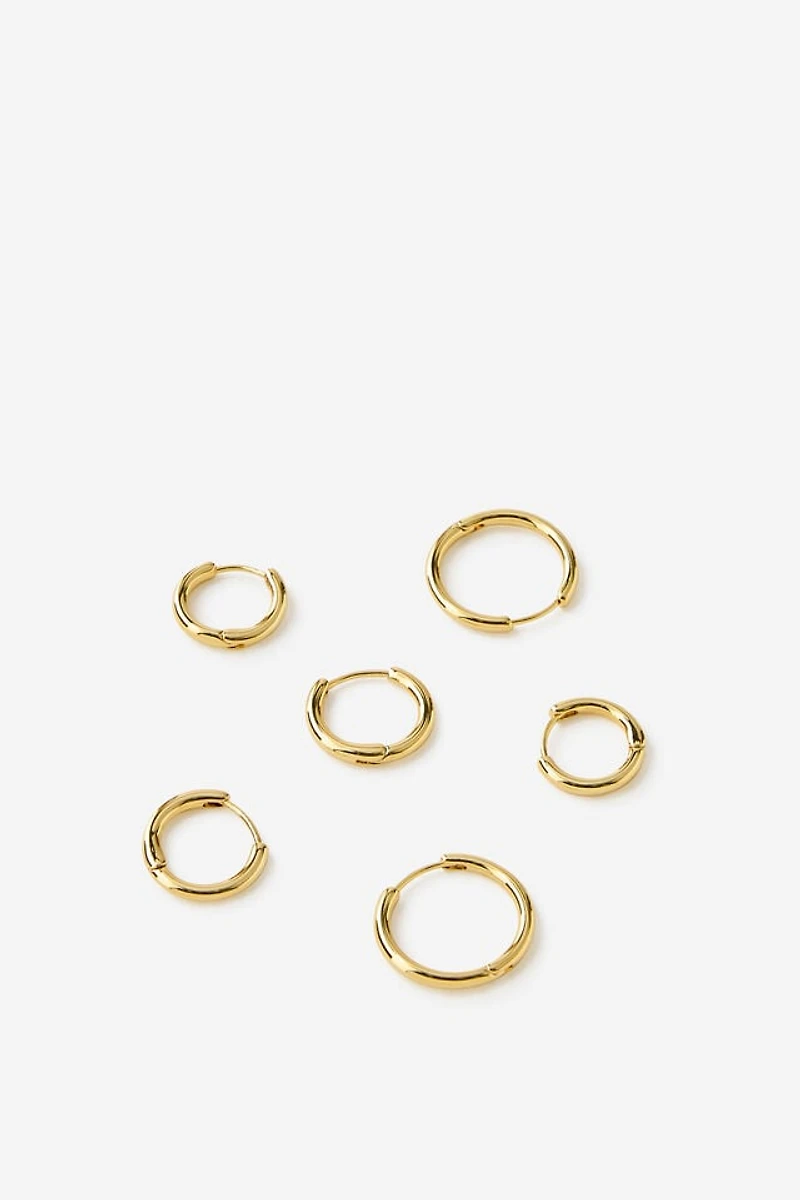 Premium Plated 3Pk Mid Earring