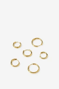 Premium Plated 3Pk Mid Earring