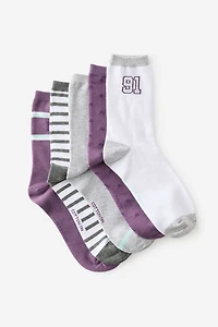 5Pk Fine Crew Sock