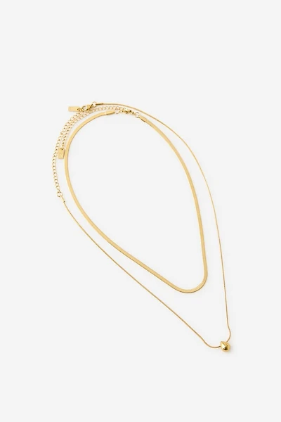 Waterproof 2Pk Pendant Necklace