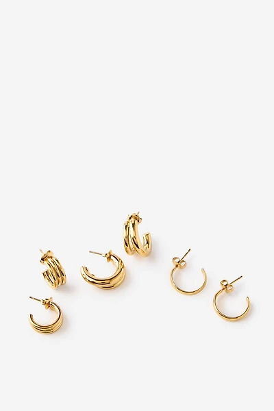 Waterproof 3Pk Mid Earring