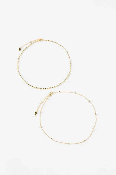 Premium Plated 2Pk Fine Chain Necklace