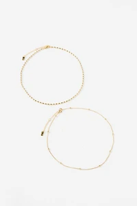 Premium Plated 2Pk Fine Chain Necklace