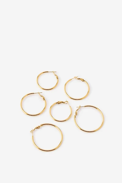 Waterproof 3Pk Mid Earring