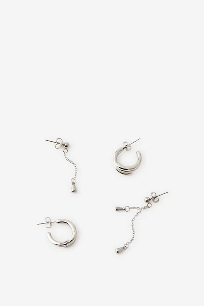 Waterproof 2Pk Mid Earring