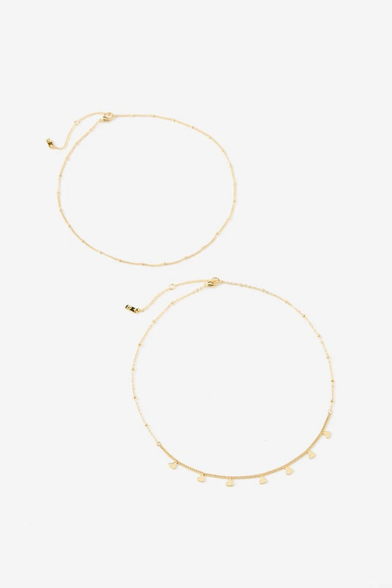 Premium Plated 2Pk Pendant Necklace