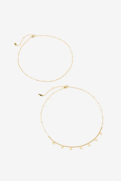 Premium Plated 2Pk Pendant Necklace
