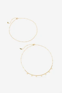 Premium Plated 2Pk Pendant Necklace