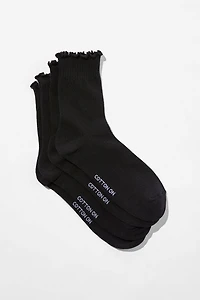 The Perfect Pair Frill Rib Crew Sock 2Pk