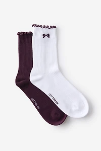 The Perfect Pair Frill Rib Crew Sock 2Pk