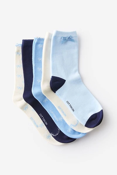 5Pk Fine Crew Sock