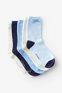 5Pk Fine Crew Sock