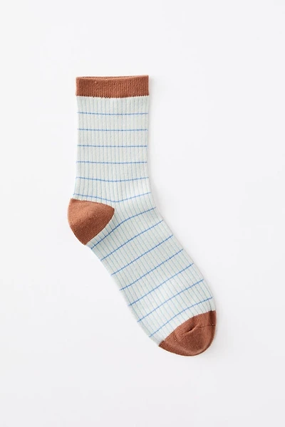 Grid Pattern Crew Sock