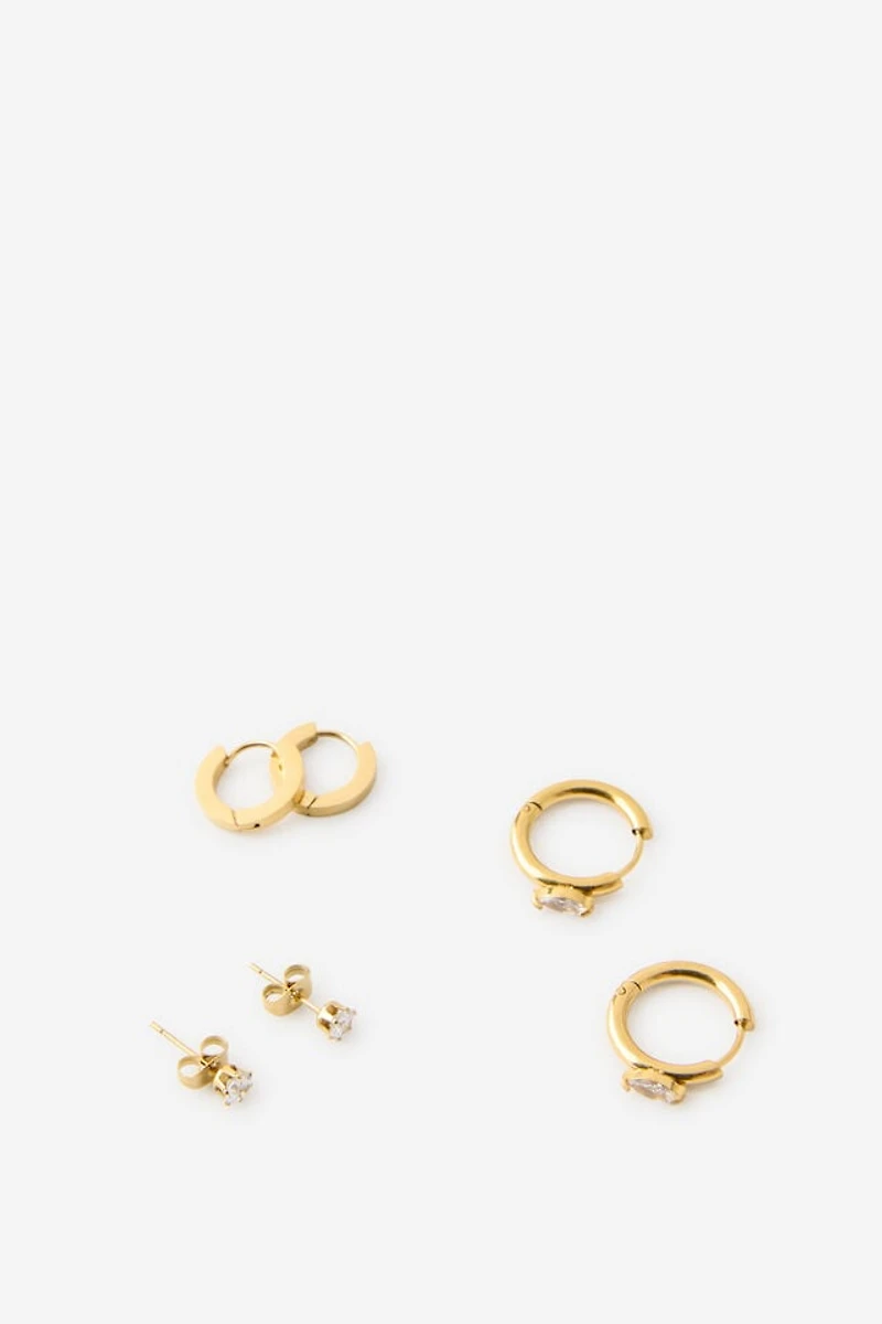 Waterproof 3Pk Small Earring