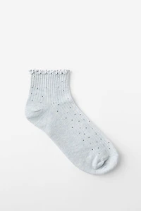 Diamante Frill Ankle Sock