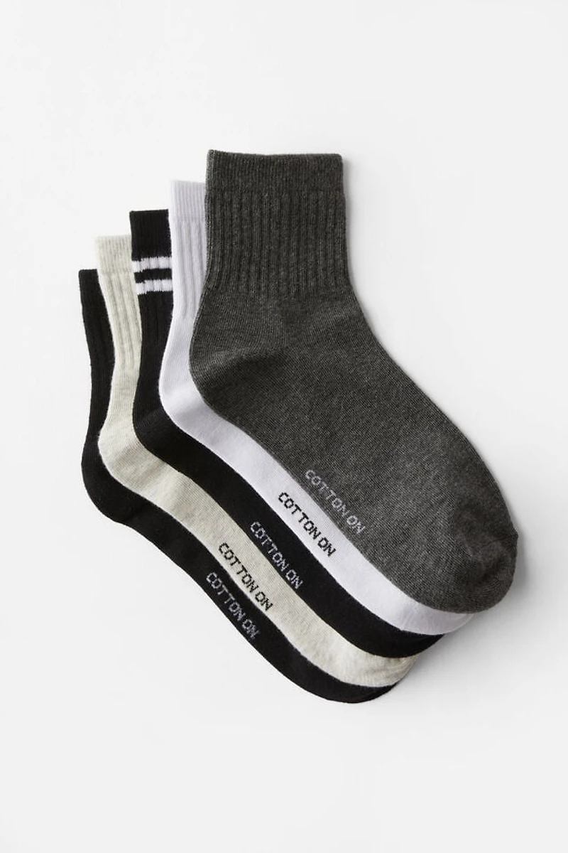 5Pk Quarter Crew Sock