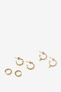 Waterproof 3Pk Mid Earring