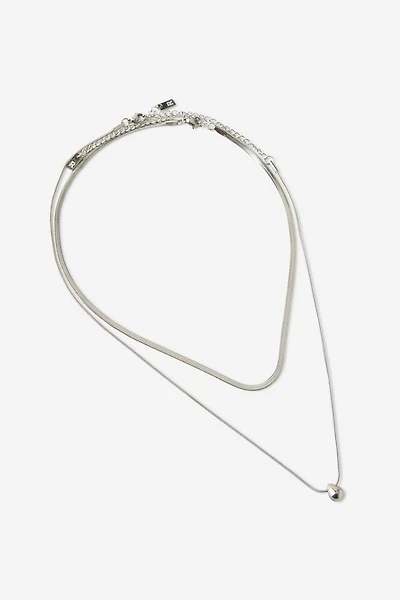 Waterproof 2Pk Pendant Necklace