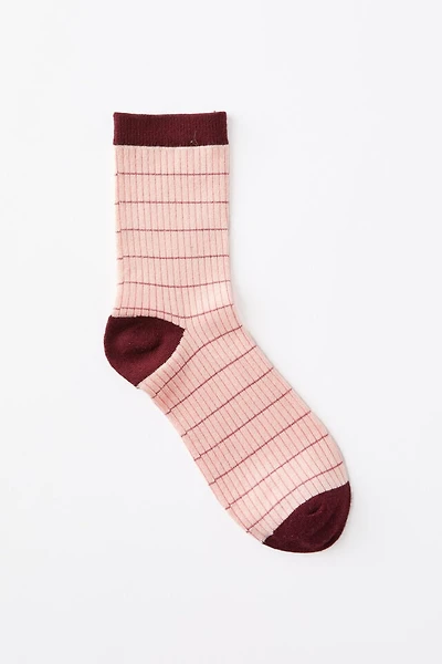 Grid Pattern Crew Sock