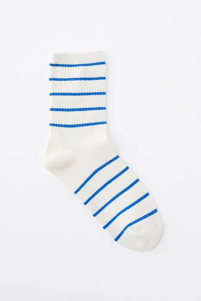 Stripe Ribbed Crew Sock