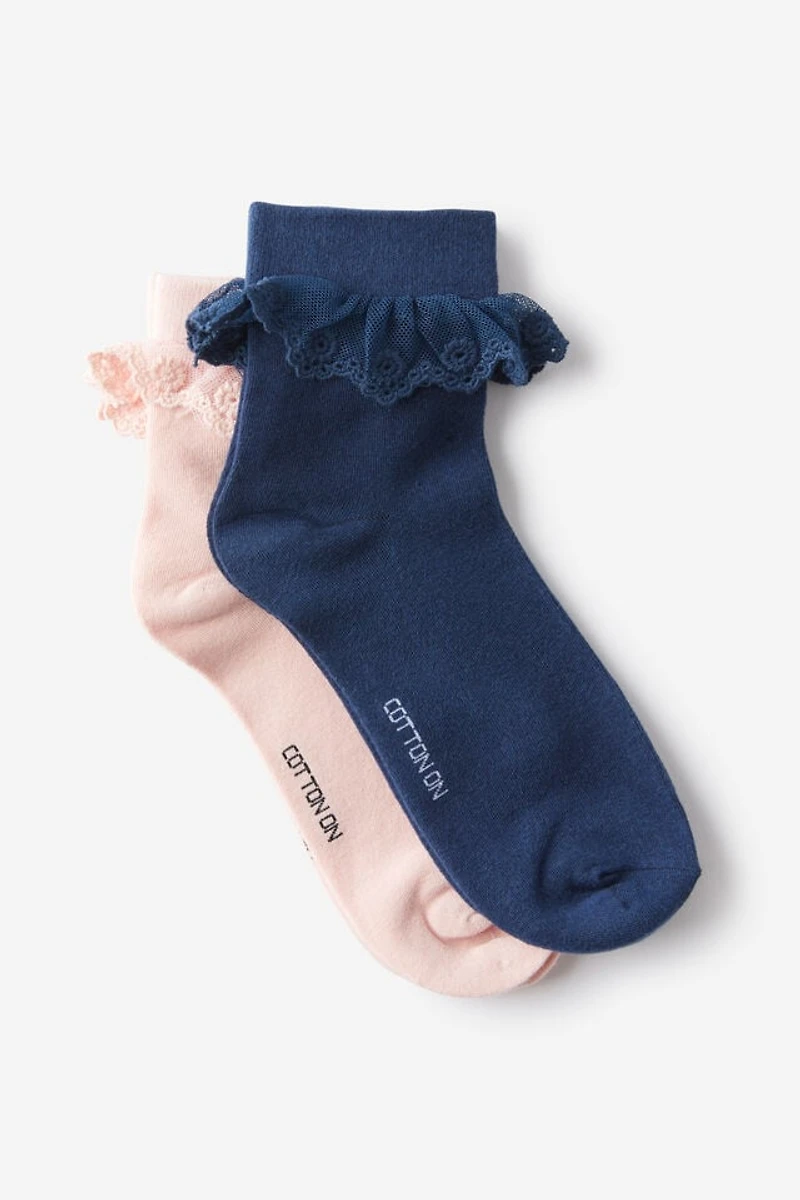 The Perfect Pair Pretty Frill Sock 2Pk