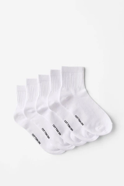 5Pk Quarter Crew Sock