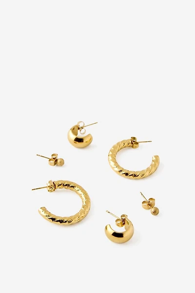 Waterproof 3Pk Mid Earring