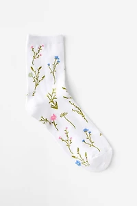 Floral Crew Sock
