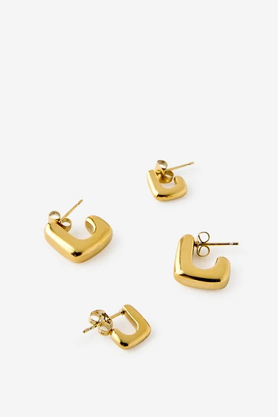 Waterproof 2Pk Mid Earring