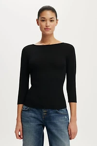 Close Knit Boat Neck