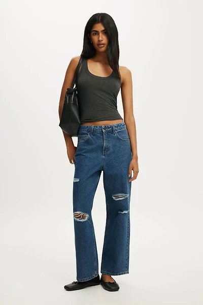 High Rise Wide Crop Jean